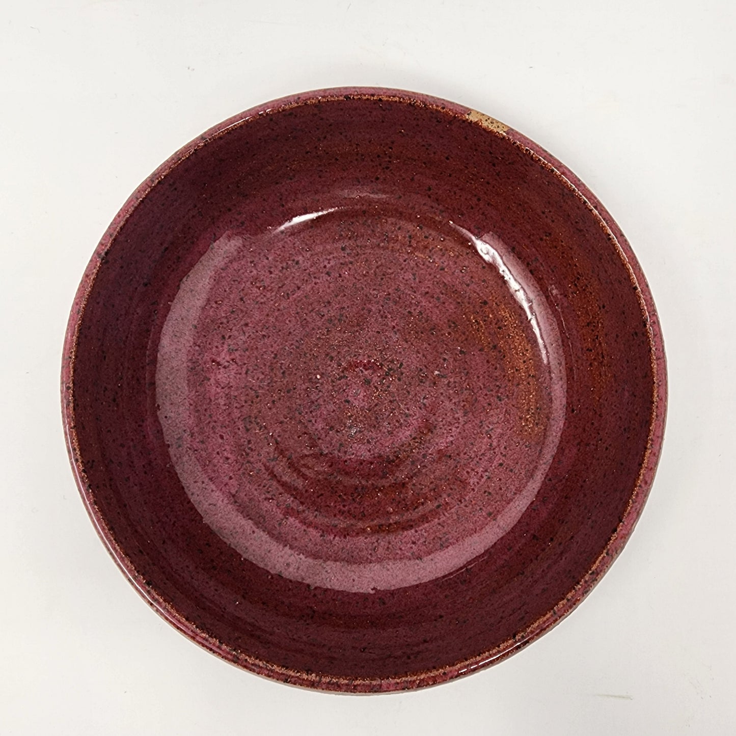 Feather Red and white Glazed Bowl
