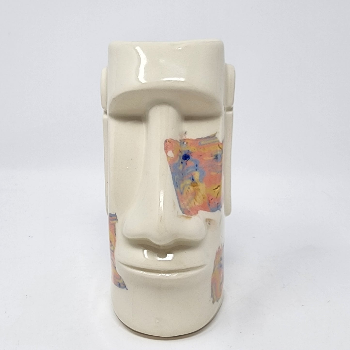 Easter Island White and Pink Decor Vase