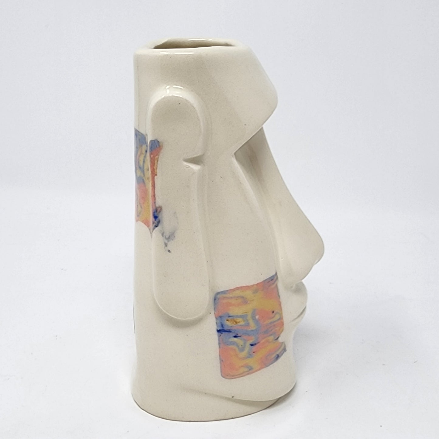 Easter Island White and Pink Decor Vase