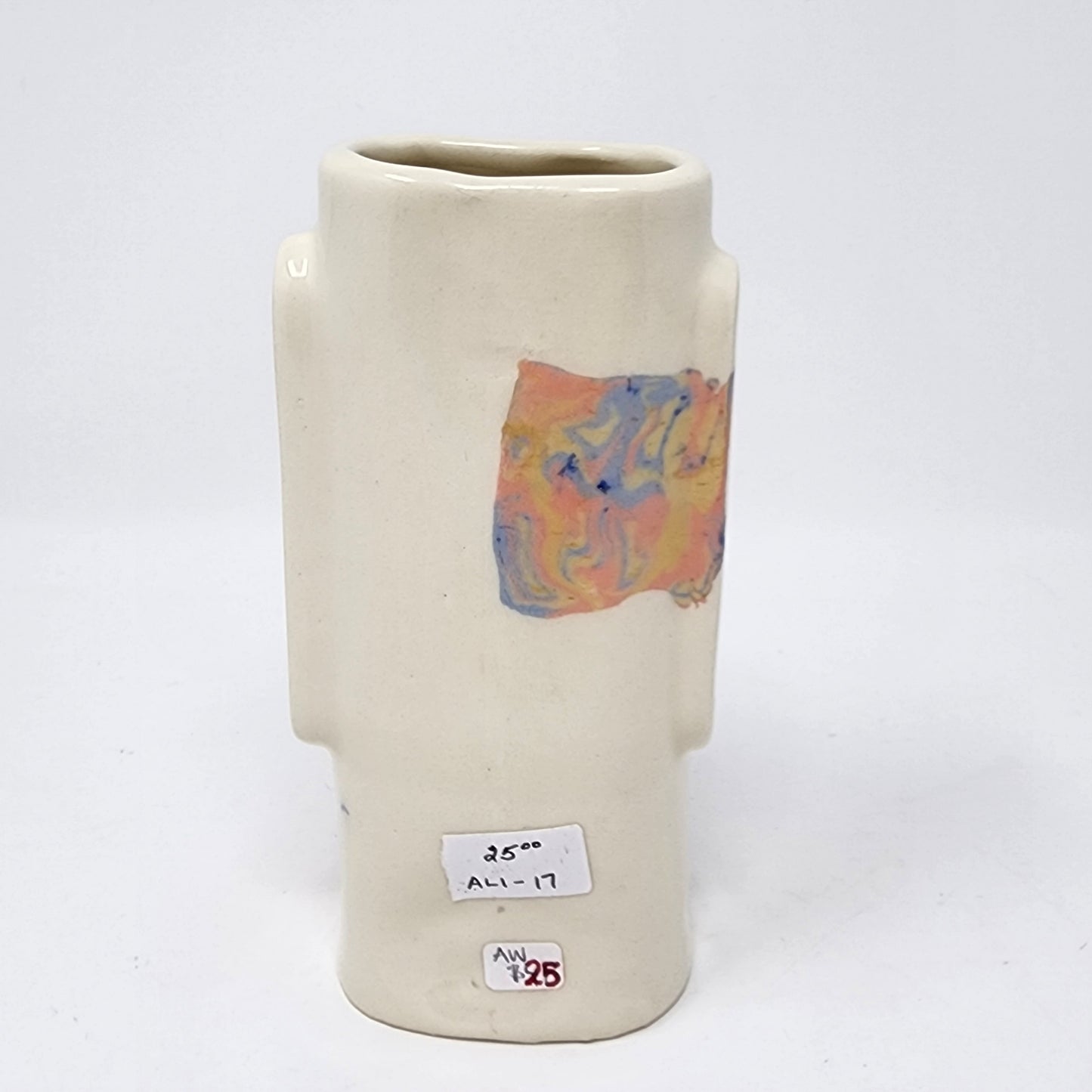 Easter Island White and Pink Decor Vase