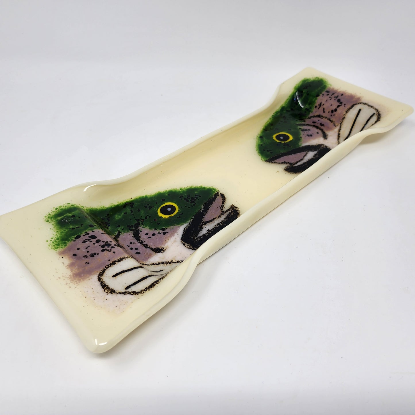 Trout Head Glass Platter