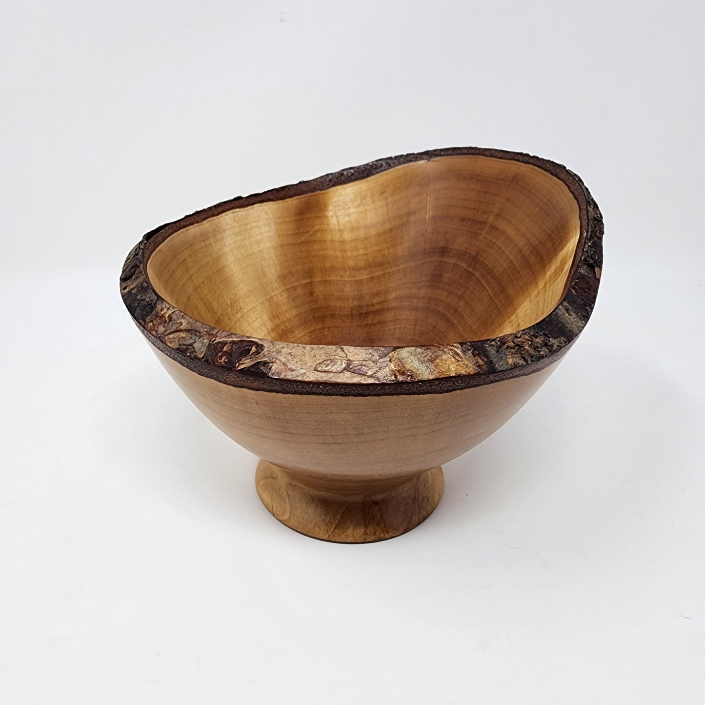 Birch Burl Wood Bowl with Live Edging