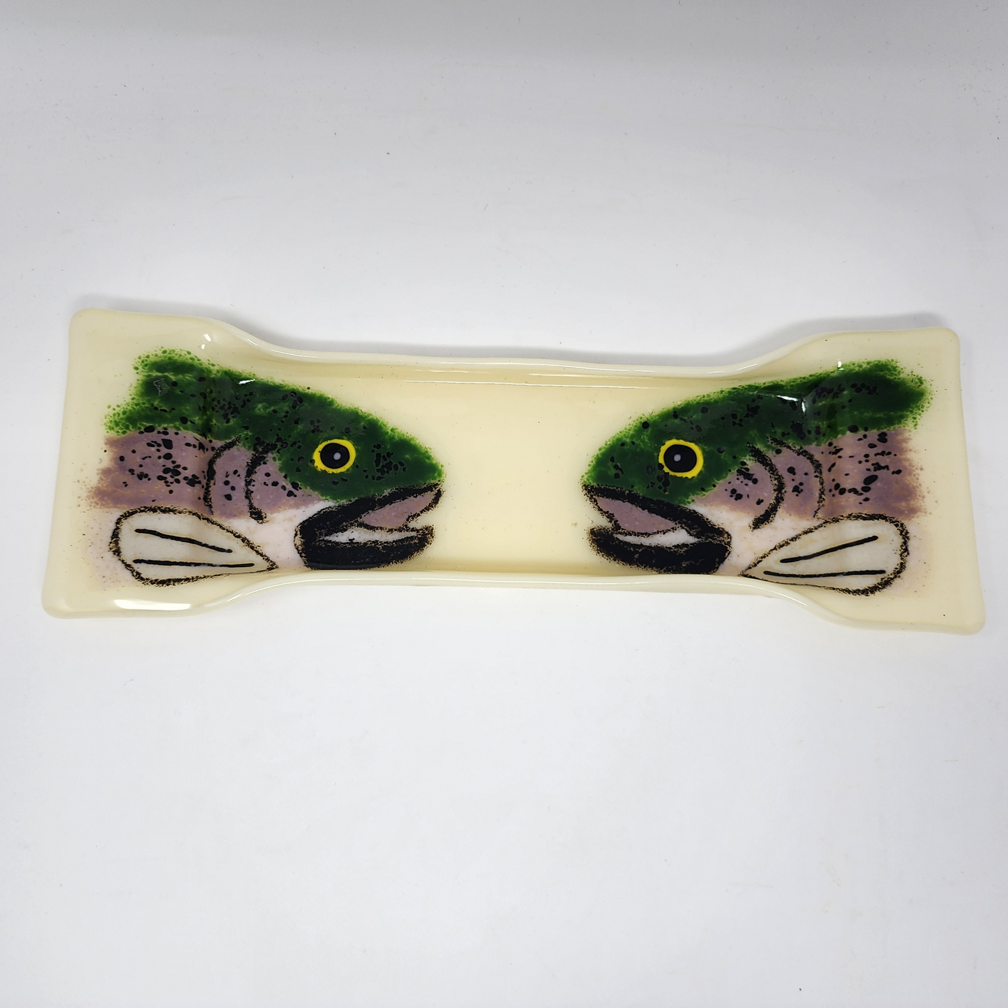 Trout Head Glass Platter