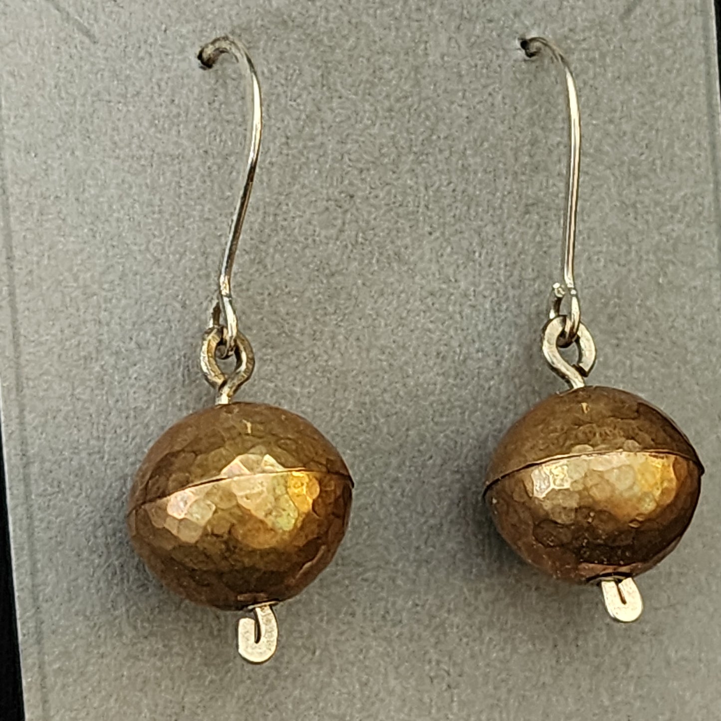 Ball Bronze Stirling Silver Earrings