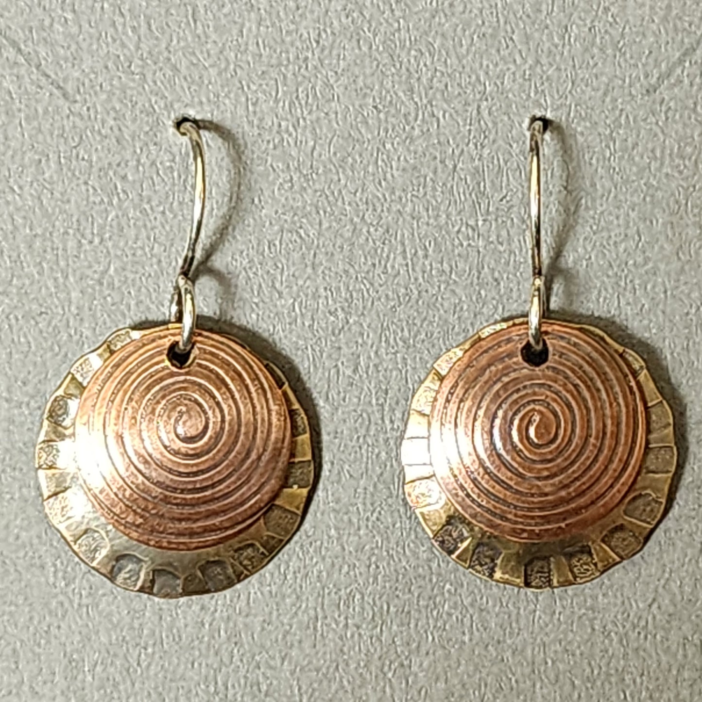 Copper Bronze Stirling Silver Earrings