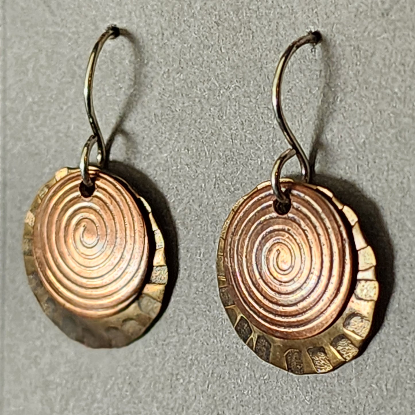 Copper Bronze Stirling Silver Earrings