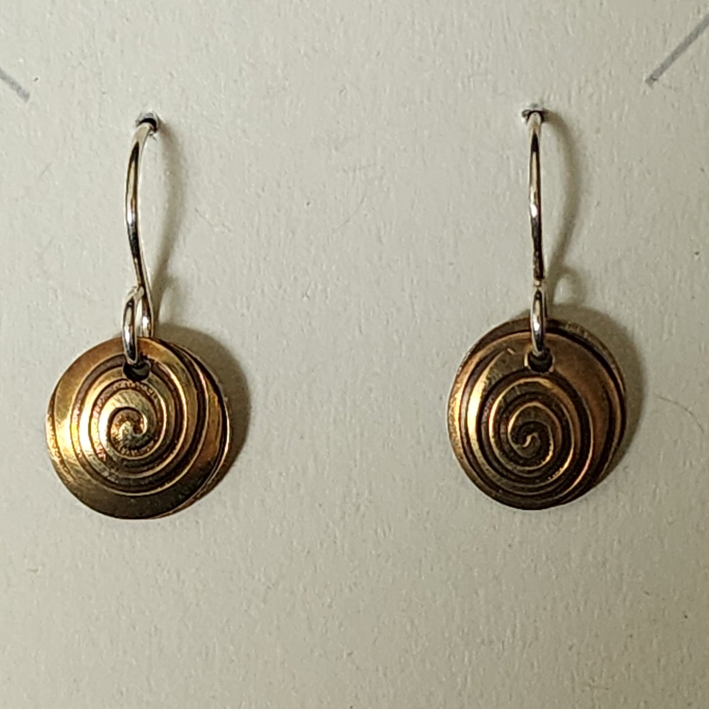Brass Stirling Silver Earrings