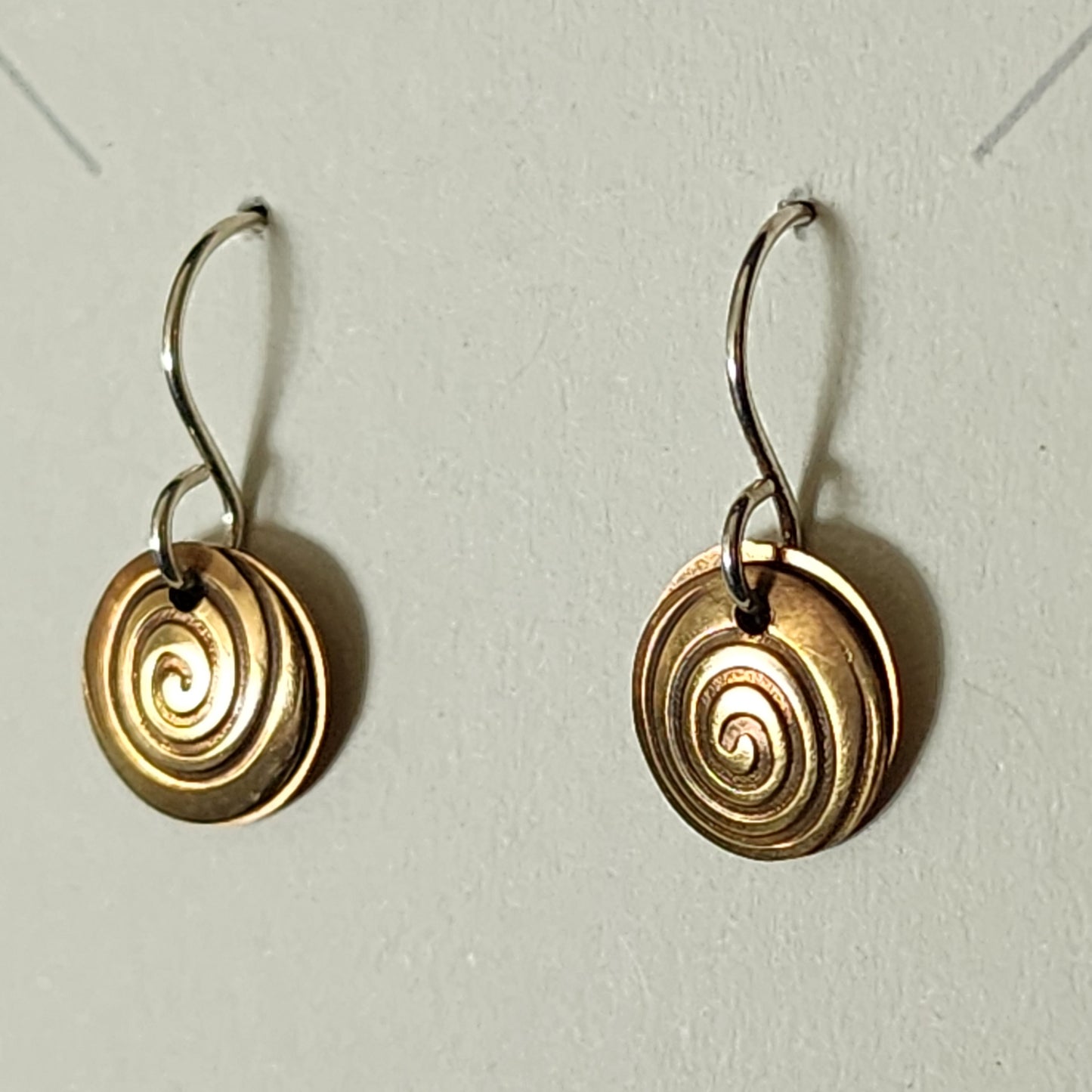 Brass Stirling Silver Earrings