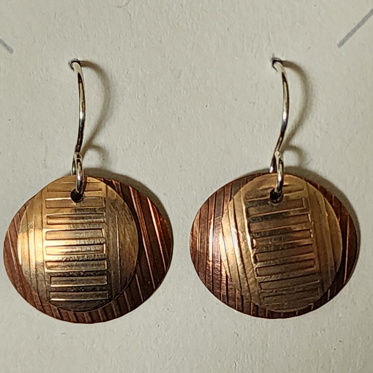 Copper Bronze Stirling Silver Earrings