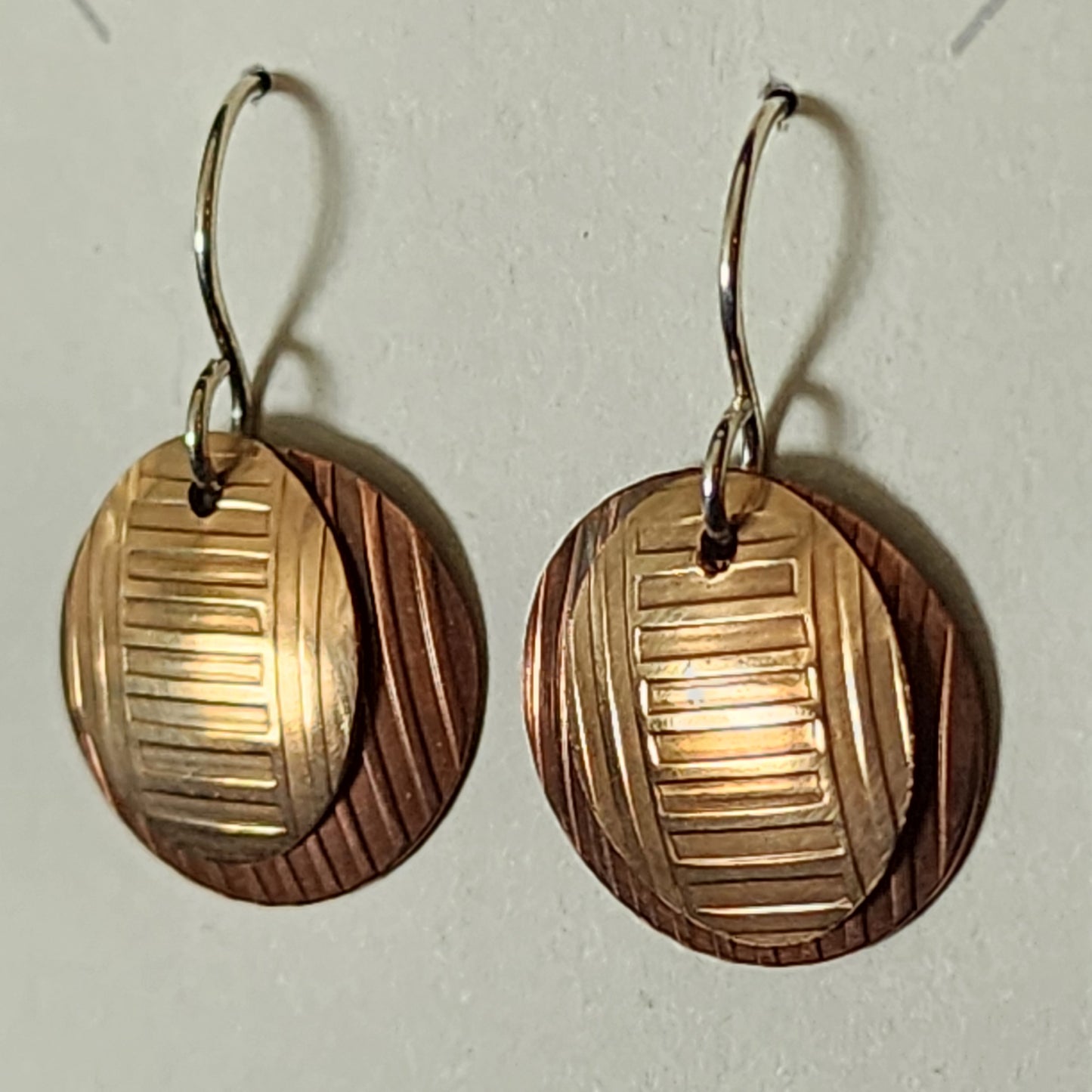 Copper Bronze Stirling Silver Earrings