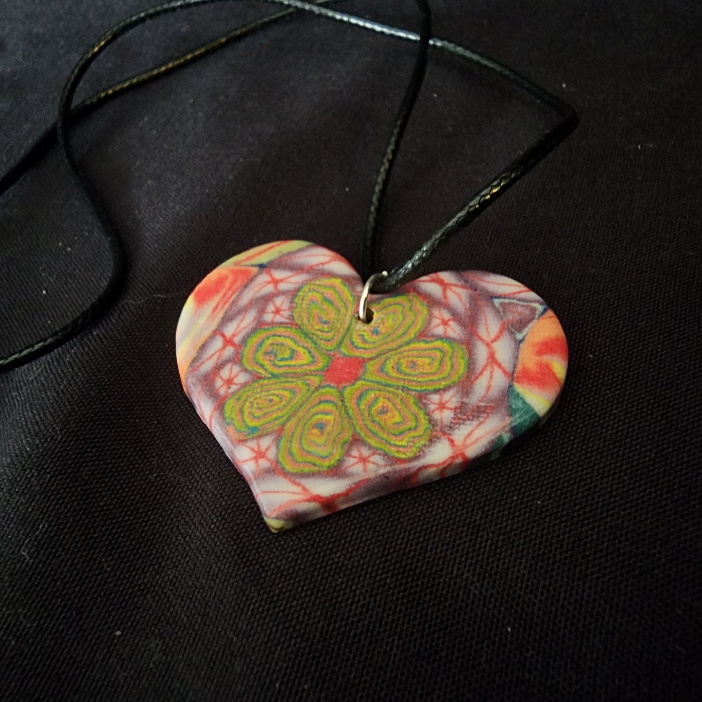 Heart Ceramic Psychedelic Necklace