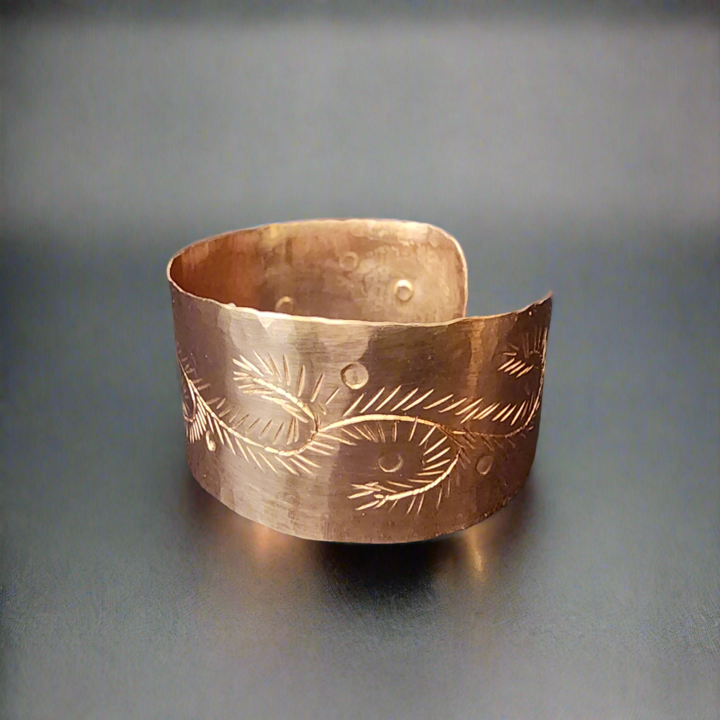 Copper Bracelet with Flower Design