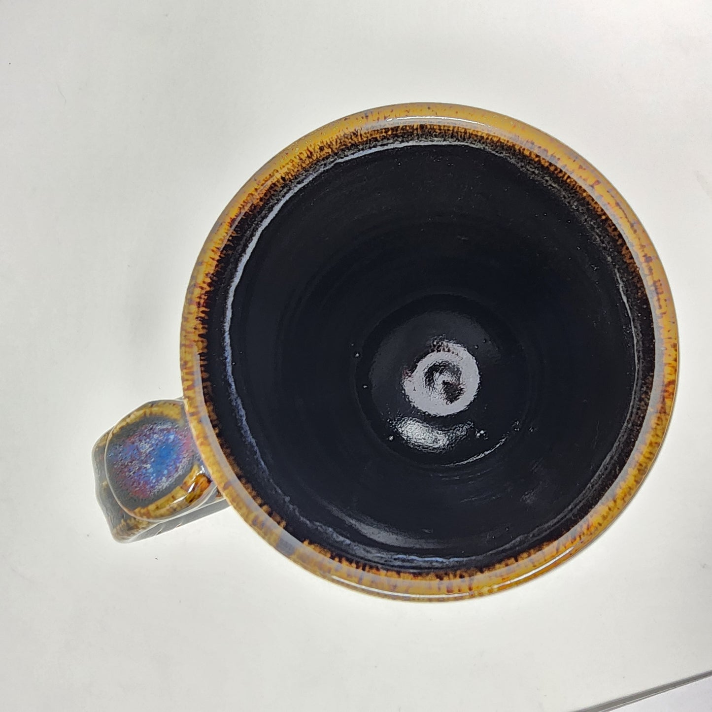 Black Glazed Mugs with Abstract Design