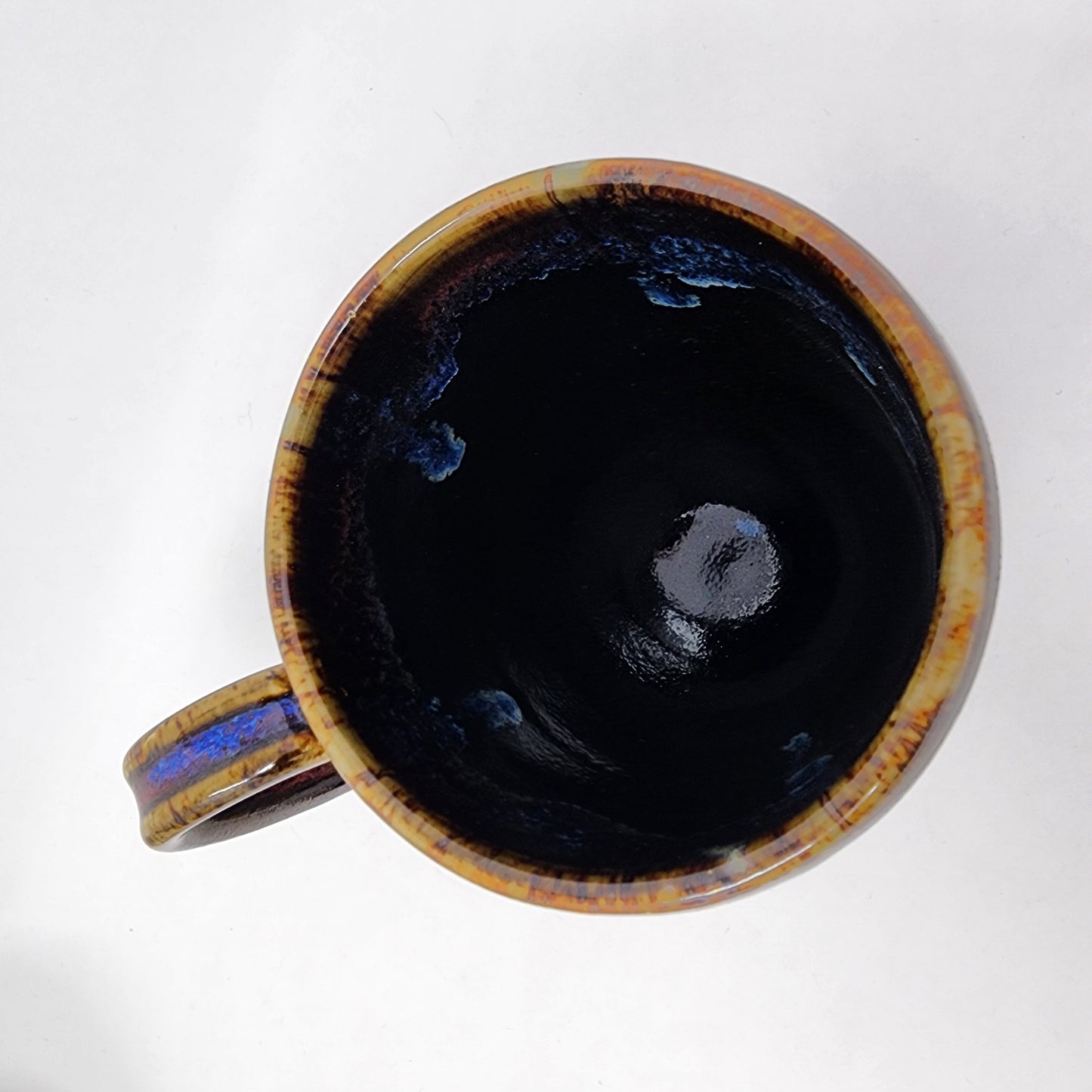 Black Glazed Mug with Abstract Cloud Glaze