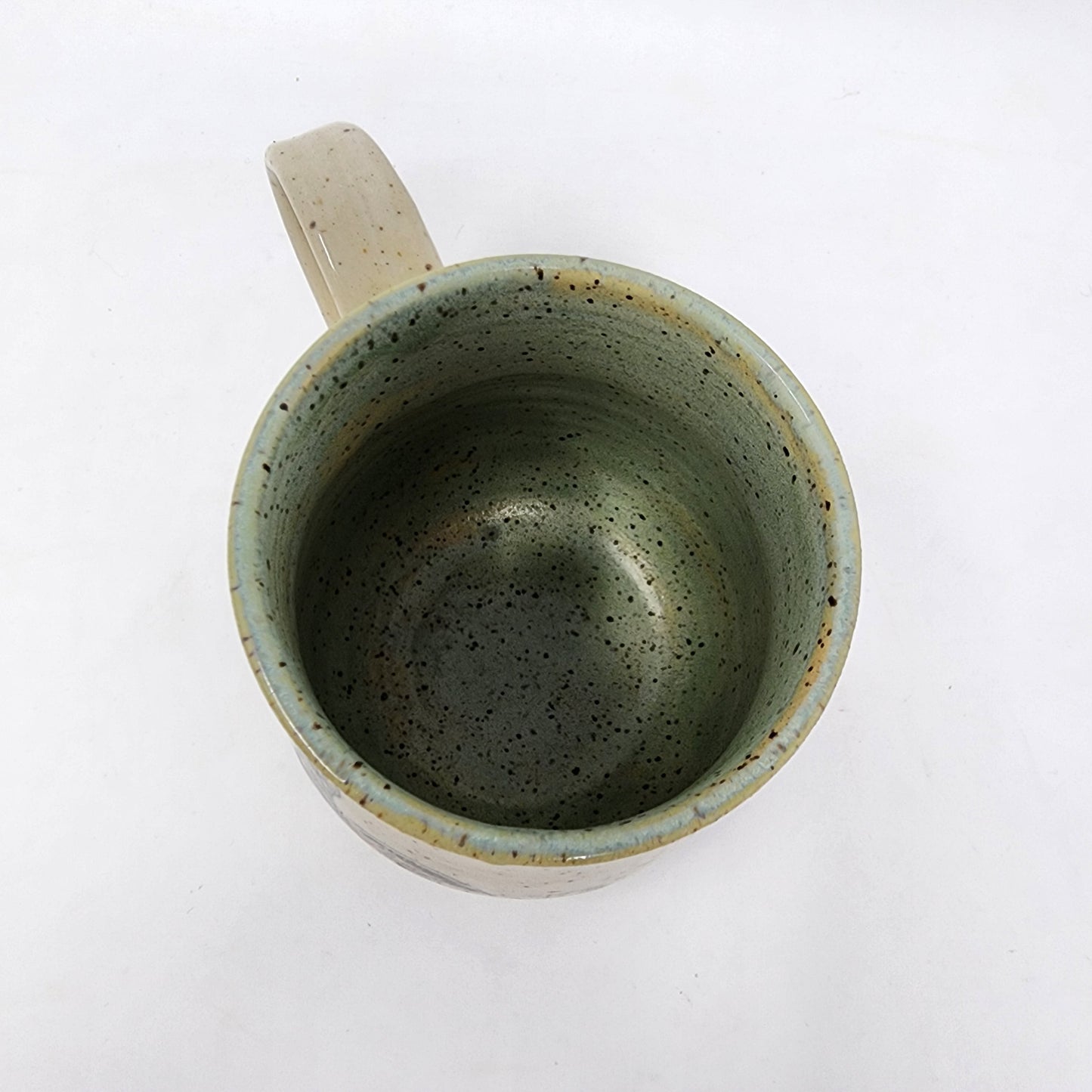 Blue Glazed Rim Bunny Mug