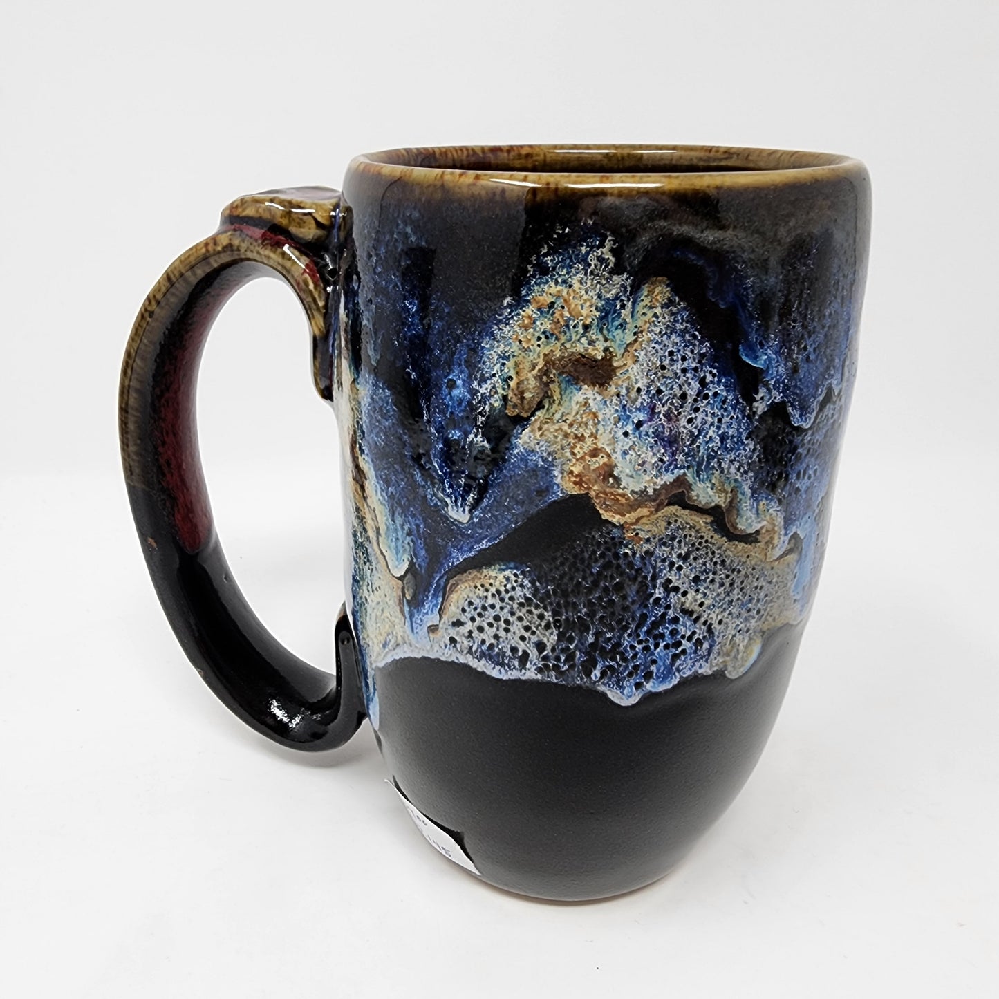 Black Glazed Mugs with Abstract Design