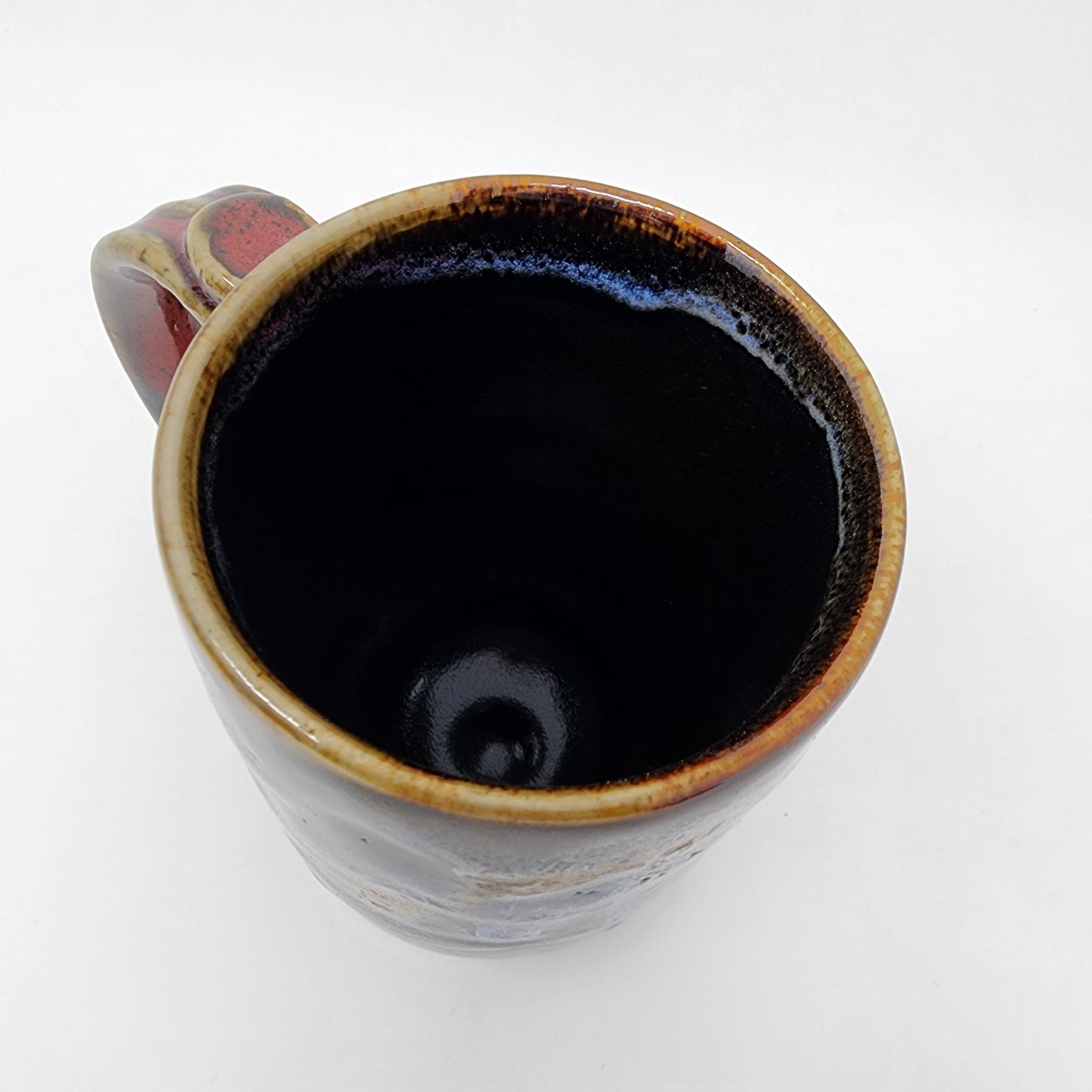 Black Glazed Mugs with Abstract Design