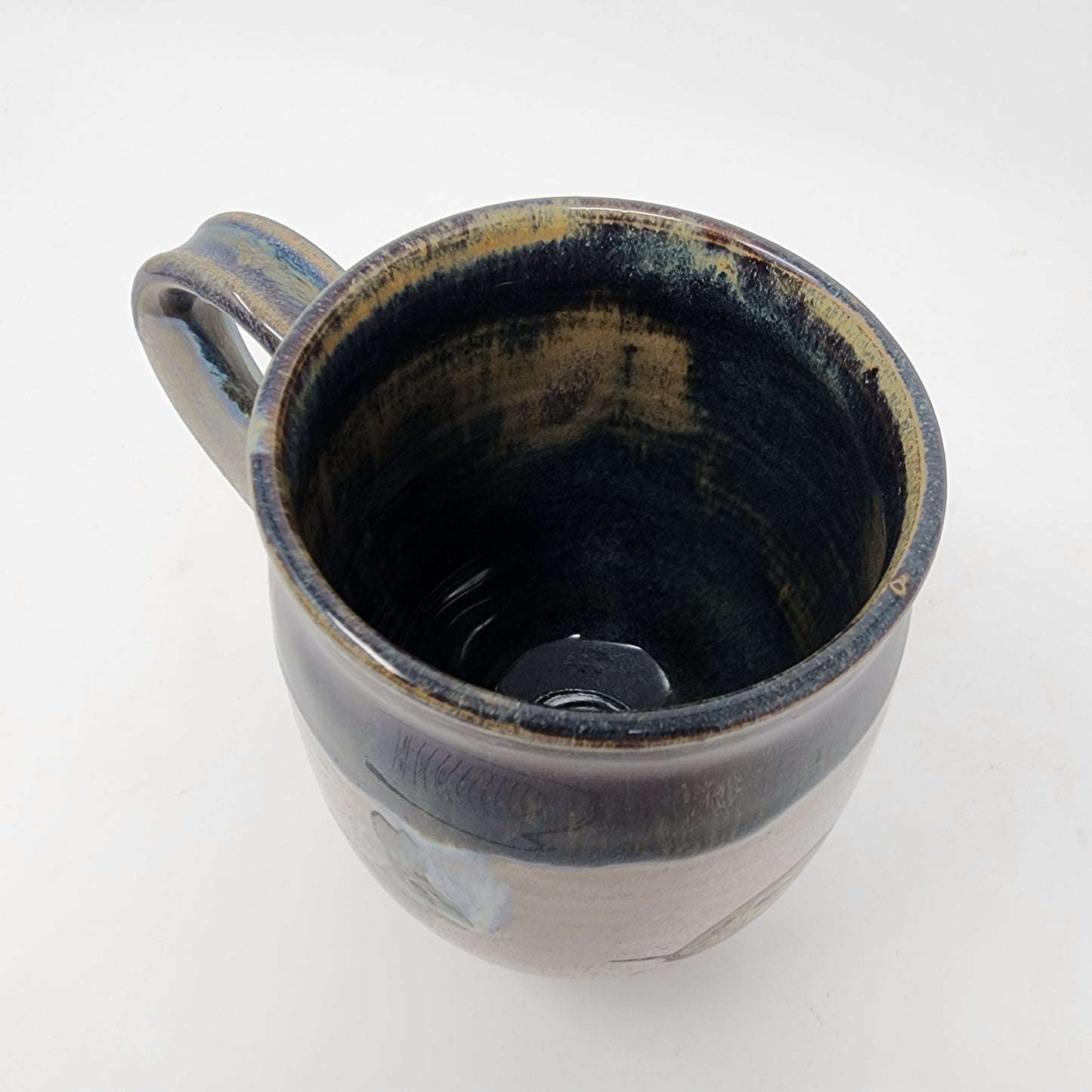 Black Beige Dripped Glaze Rabbit Mug