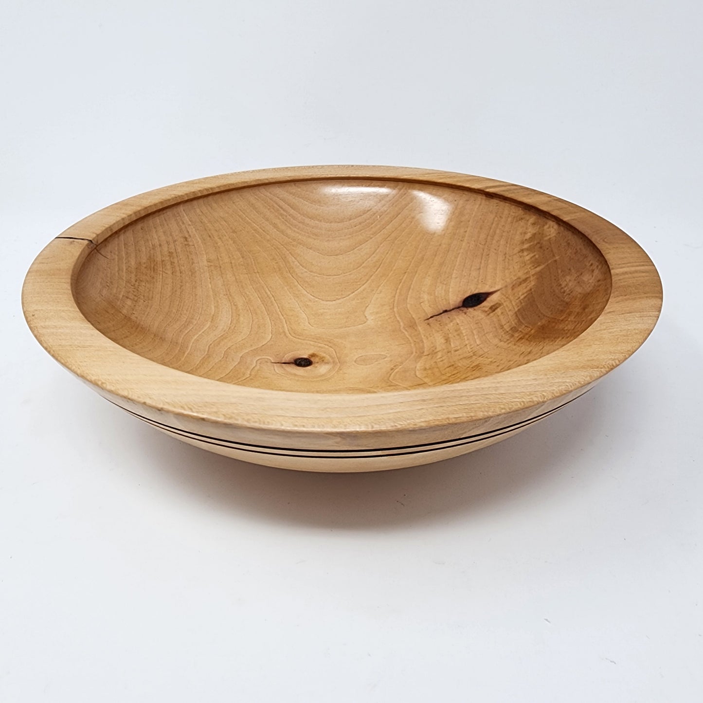 Birch Bowl with Decorative Line Accents
