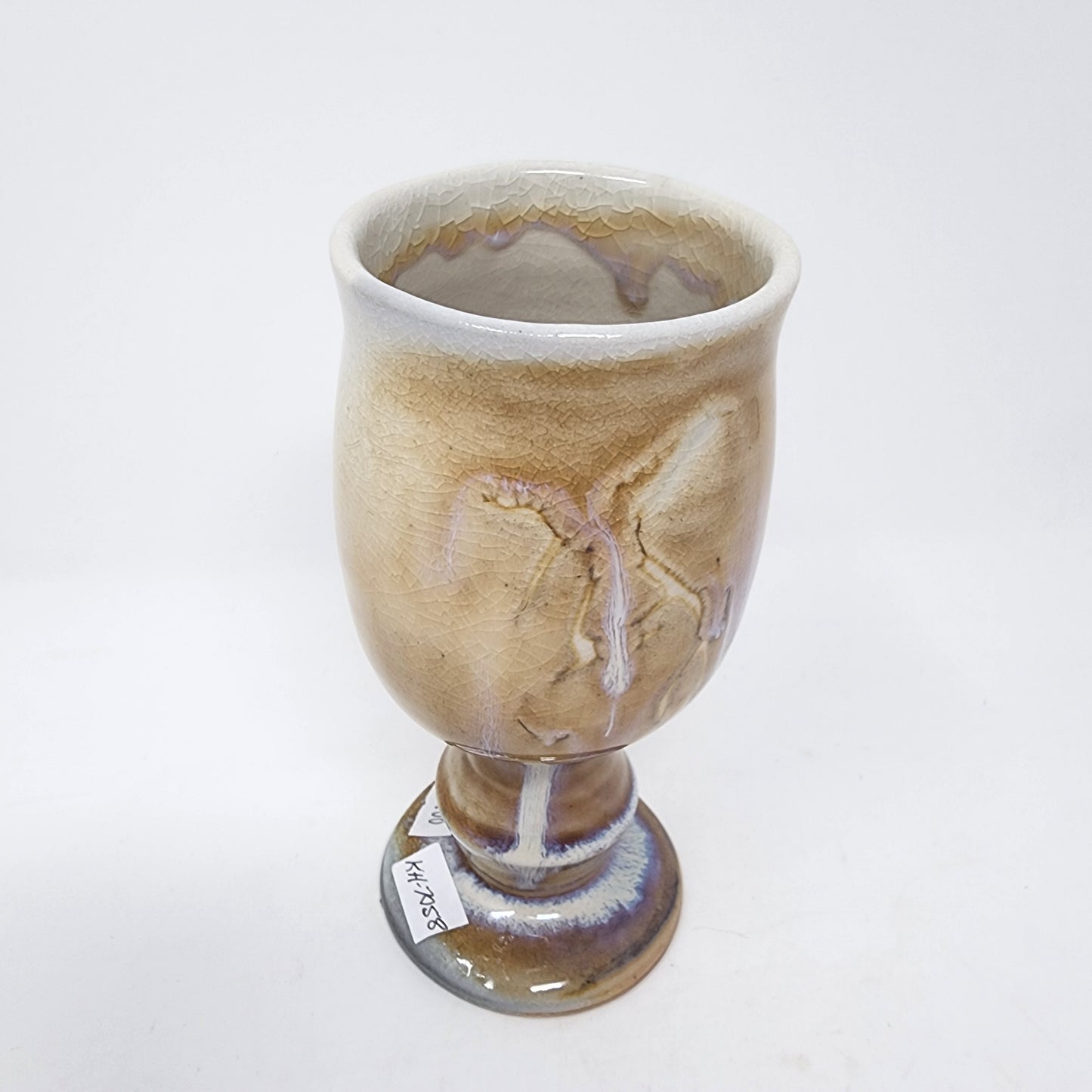 Cream Iridescent Wine Goblet
