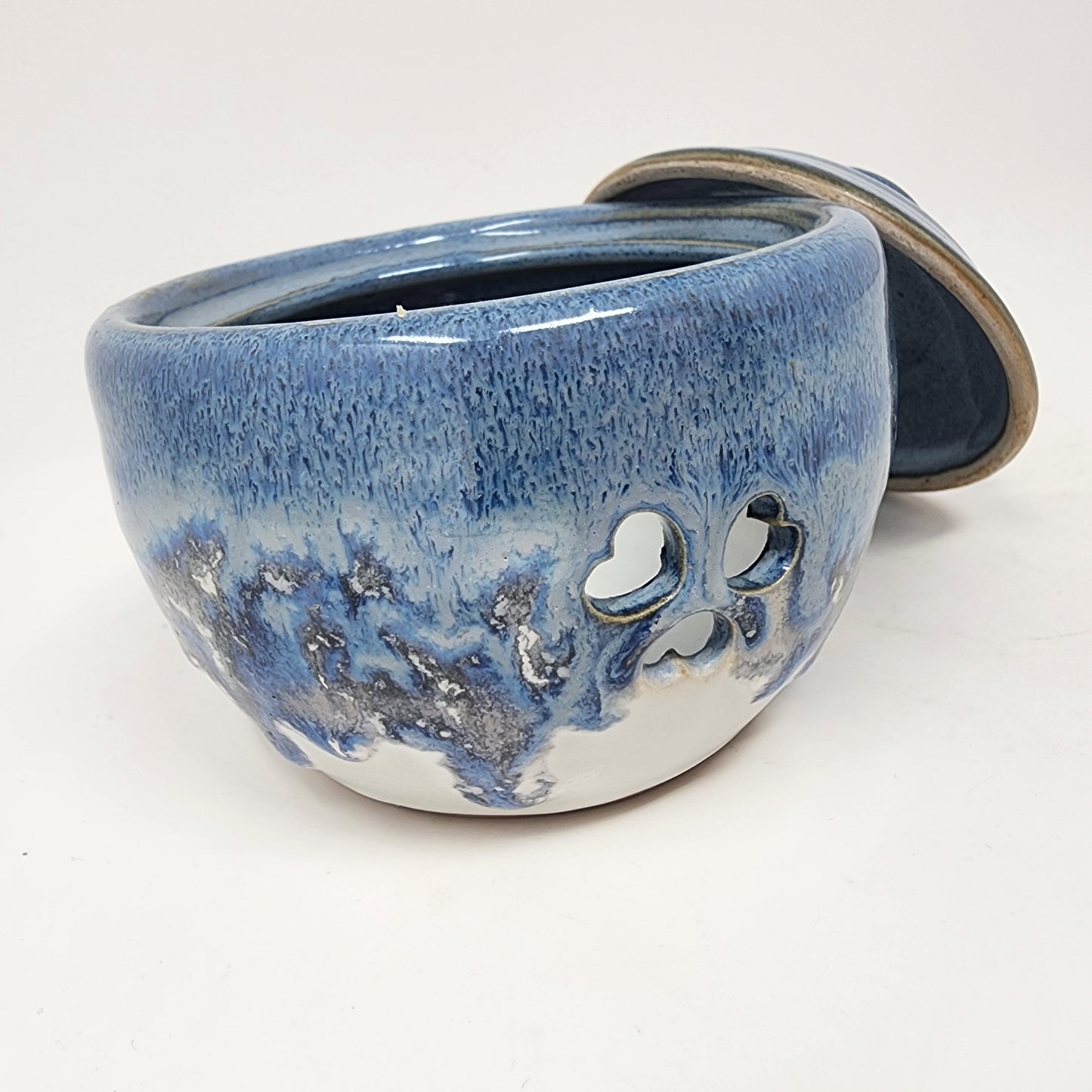 Blue Glaze Garlic Holder