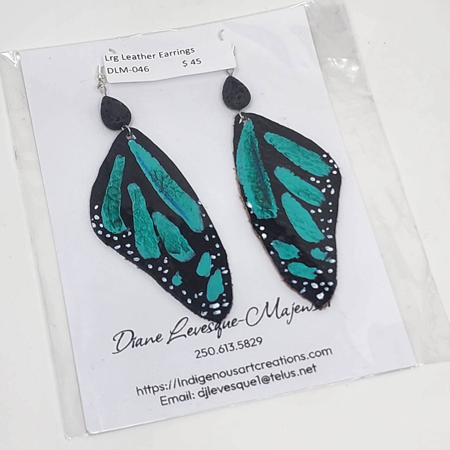 Leather Butterfly Earrings Large