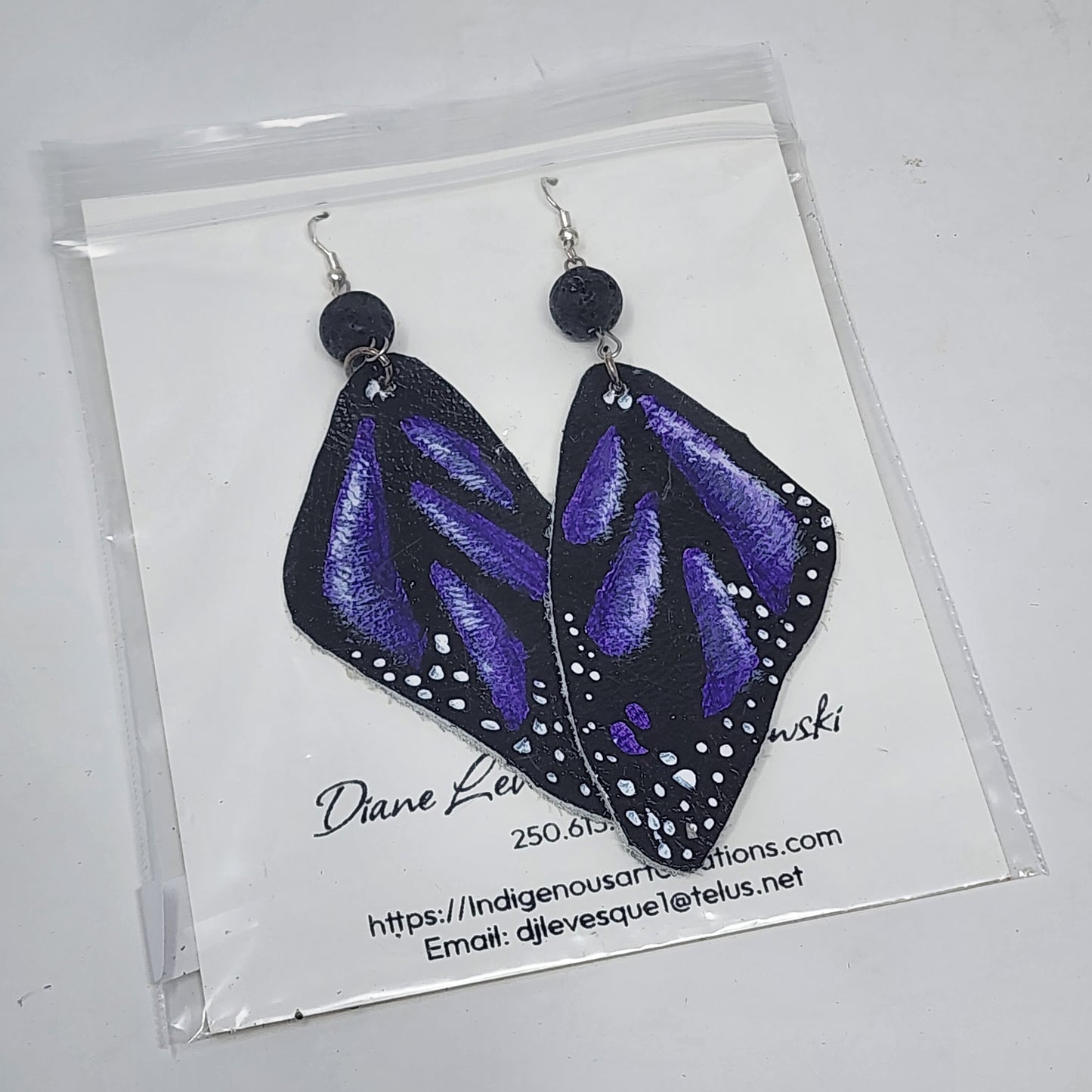 Leather Butterfly Earrings Large