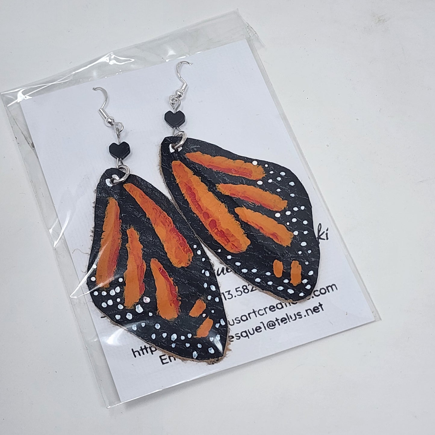 Leather Butterfly Earrings Large