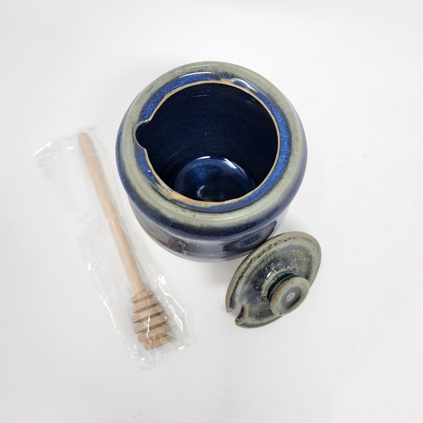 Blue and White Honey Pot
