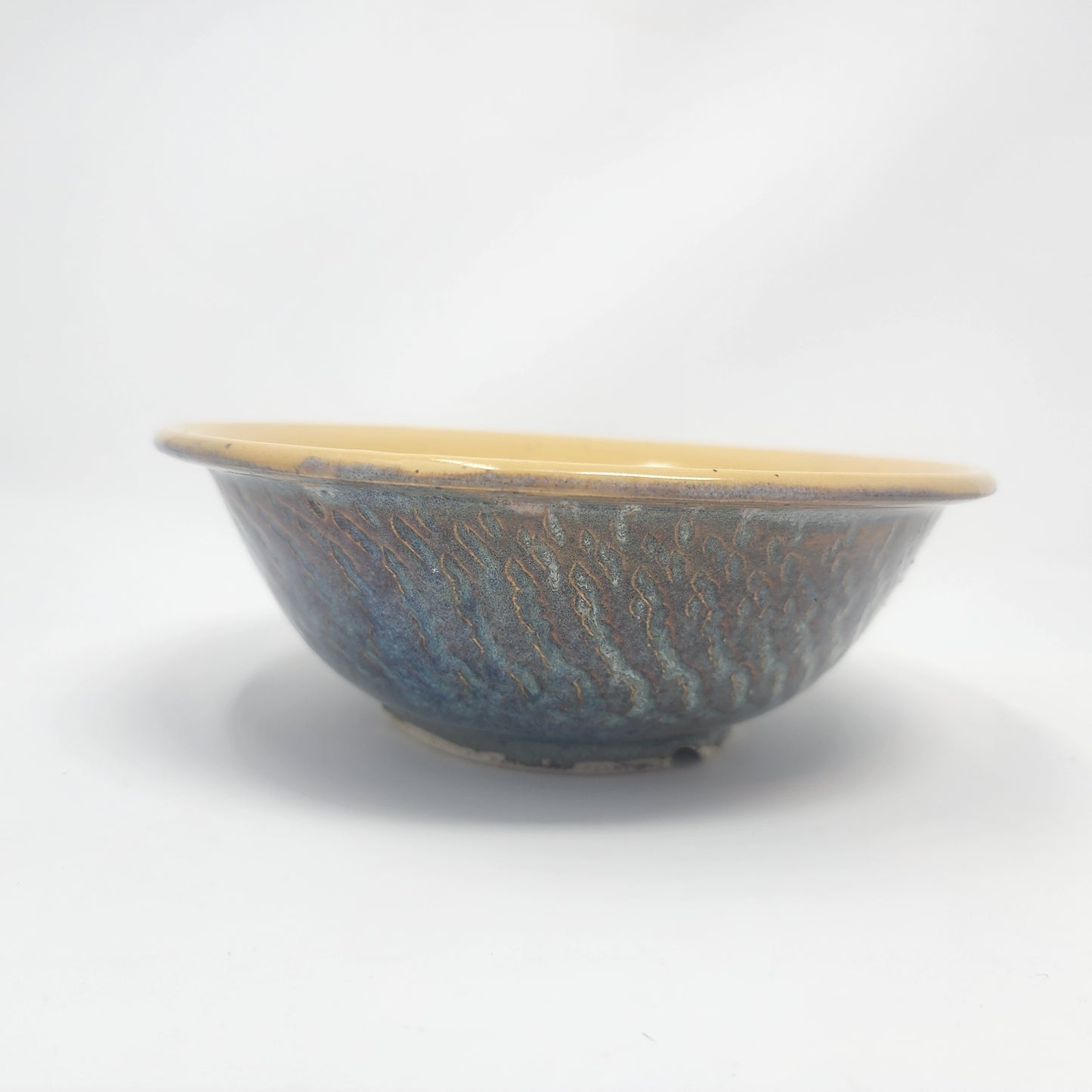 Yellow and Blue Textured Bowl