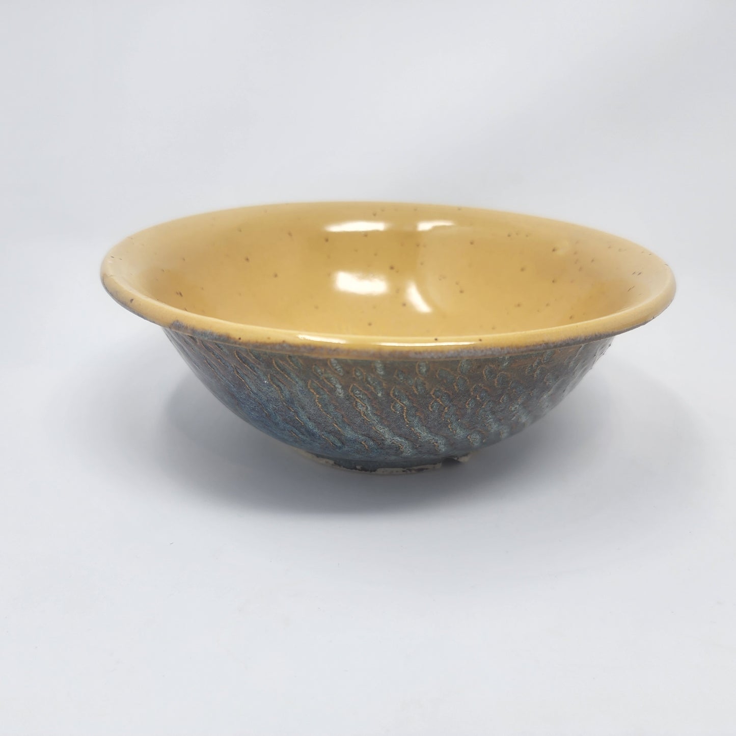 Yellow and Blue Textured Bowl