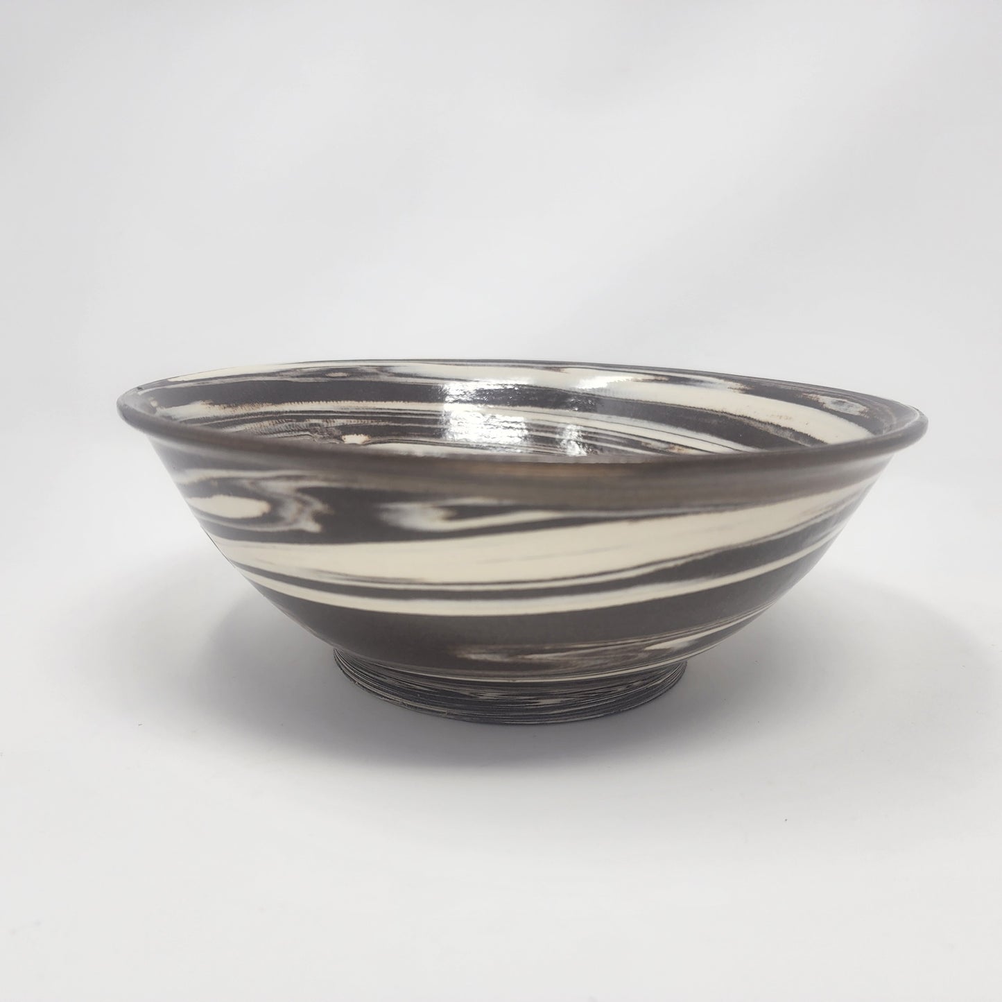 Brown and White Swirl Bowl