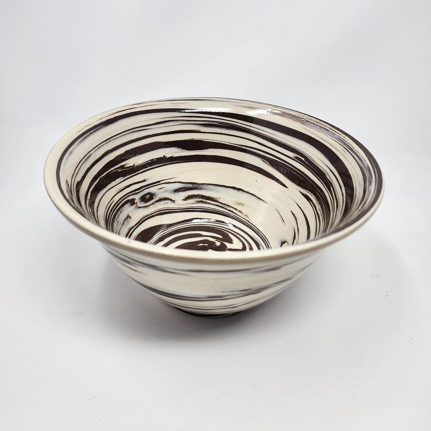 Brown White Swirl Medium Bowl
