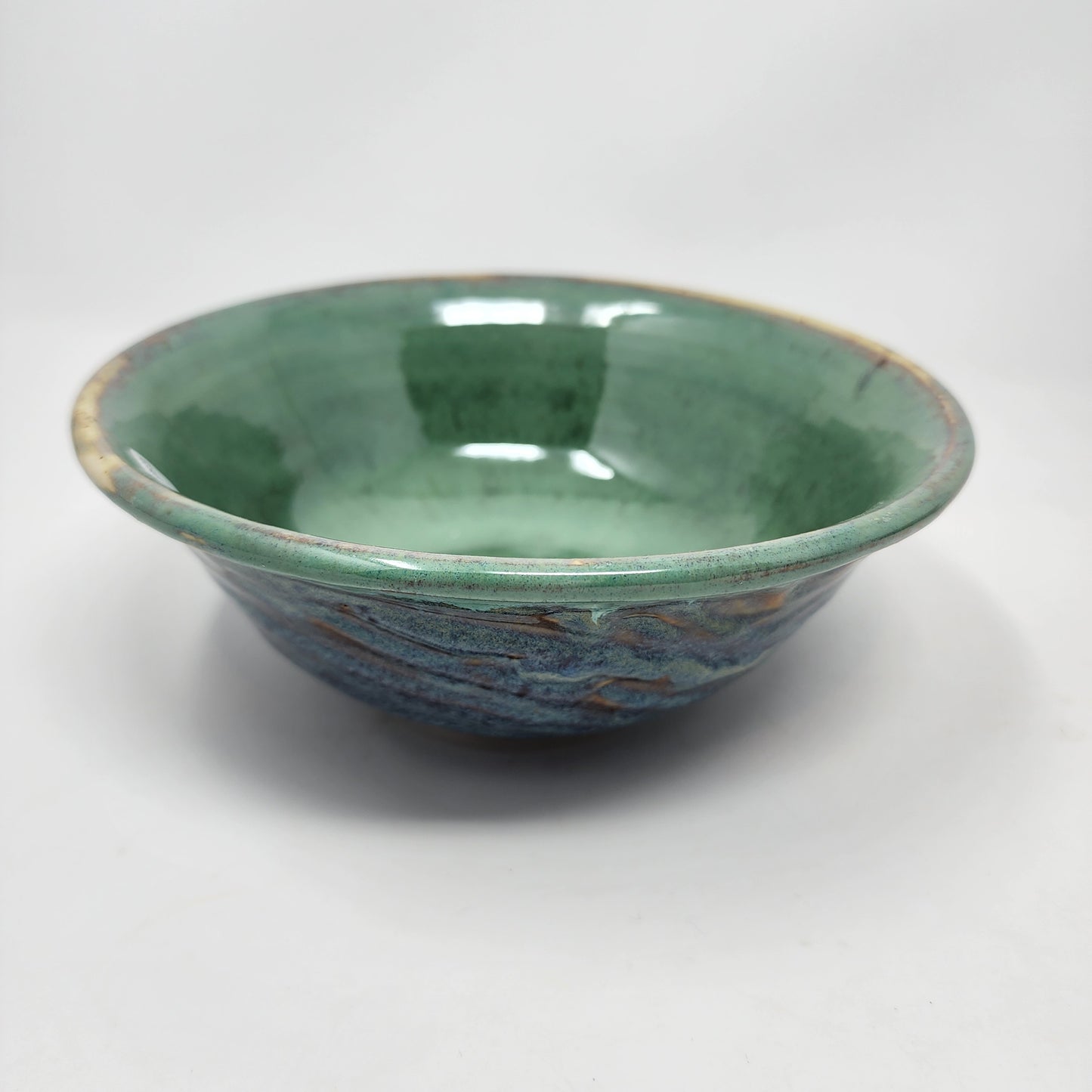 Green Soup Bowls with Blue Sides