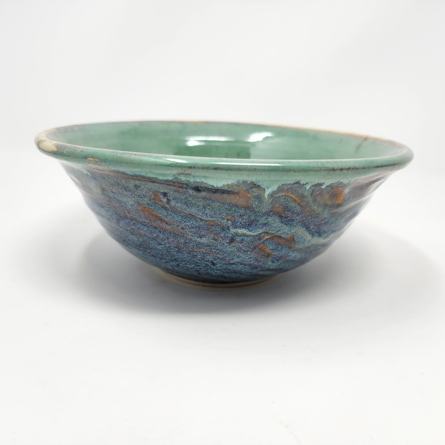 Green Soup Bowls with Blue Sides