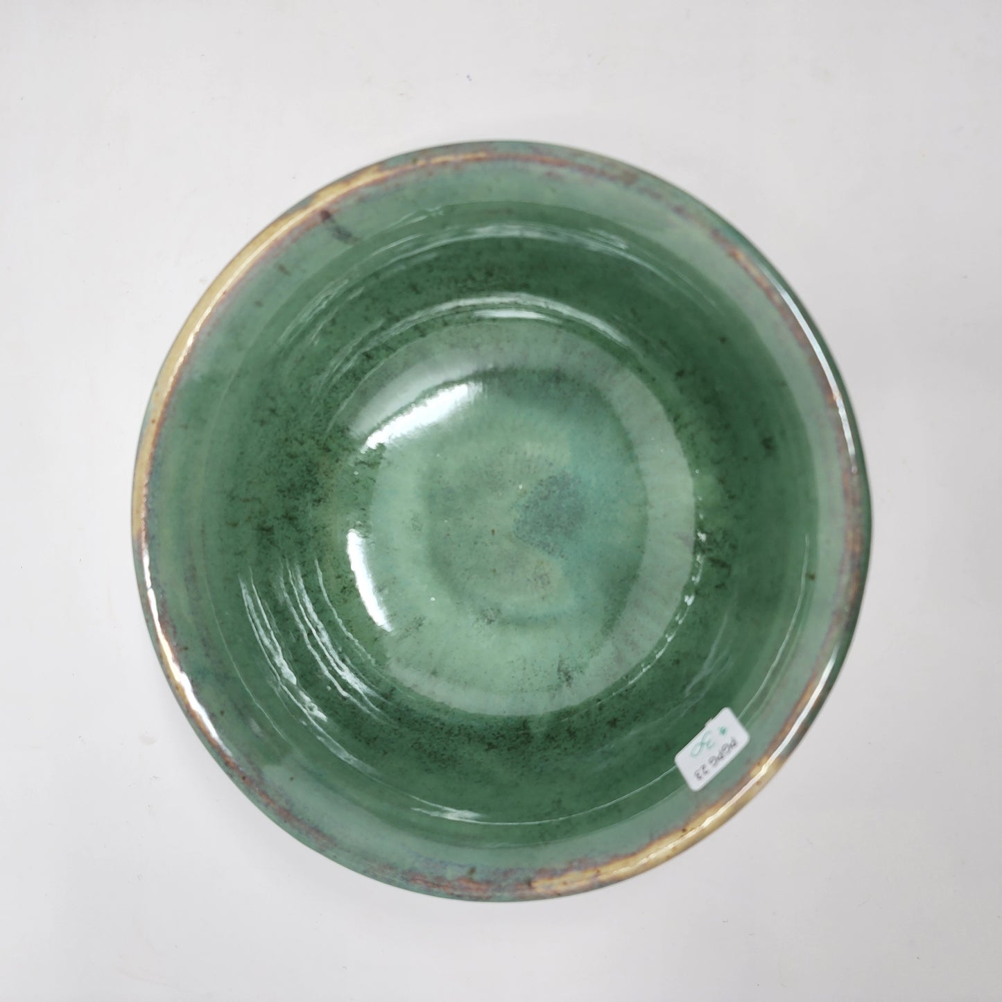 Green Soup Bowls with Blue Sides