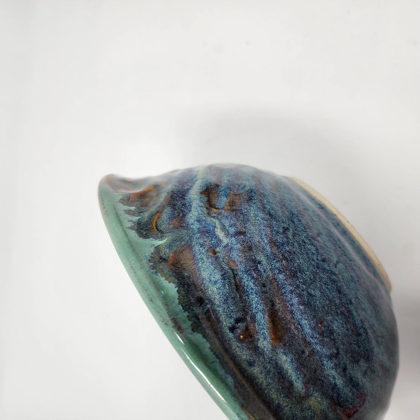 Green Soup Bowls with Blue Sides