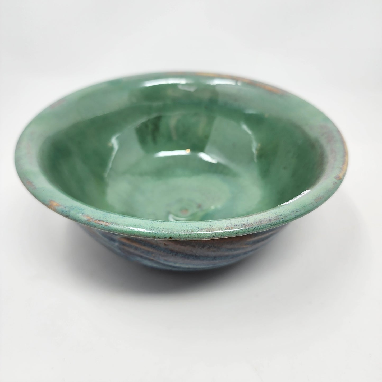 Green Soup Bowls with Blue Sides