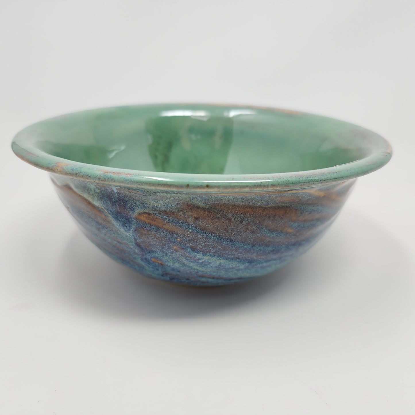 Green Soup Bowls with Blue Sides