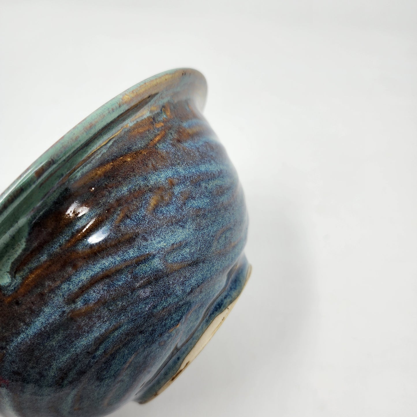 Green Soup Bowls with Blue Sides