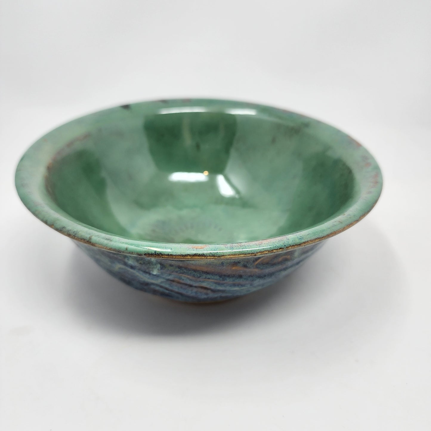 Green Soup Bowls with Blue Sides