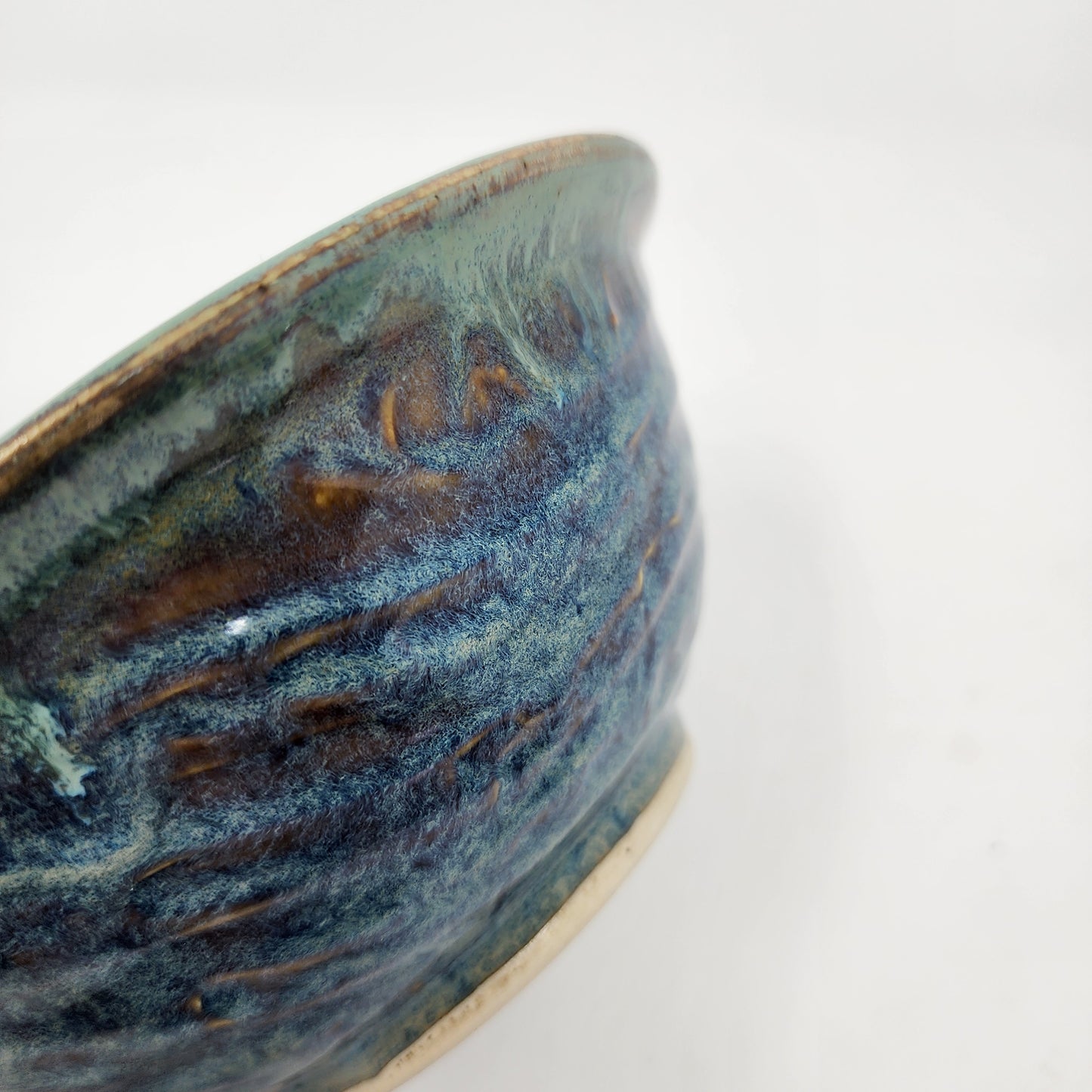 Green Soup Bowls with Blue Sides