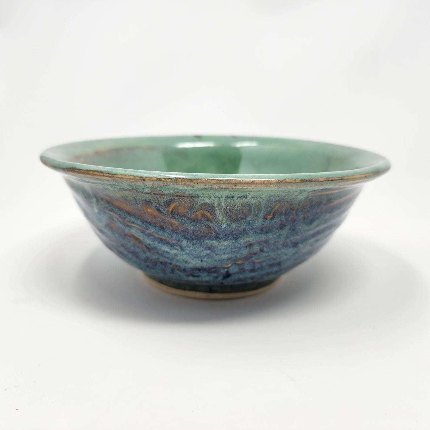 Green Soup Bowls with Blue Sides
