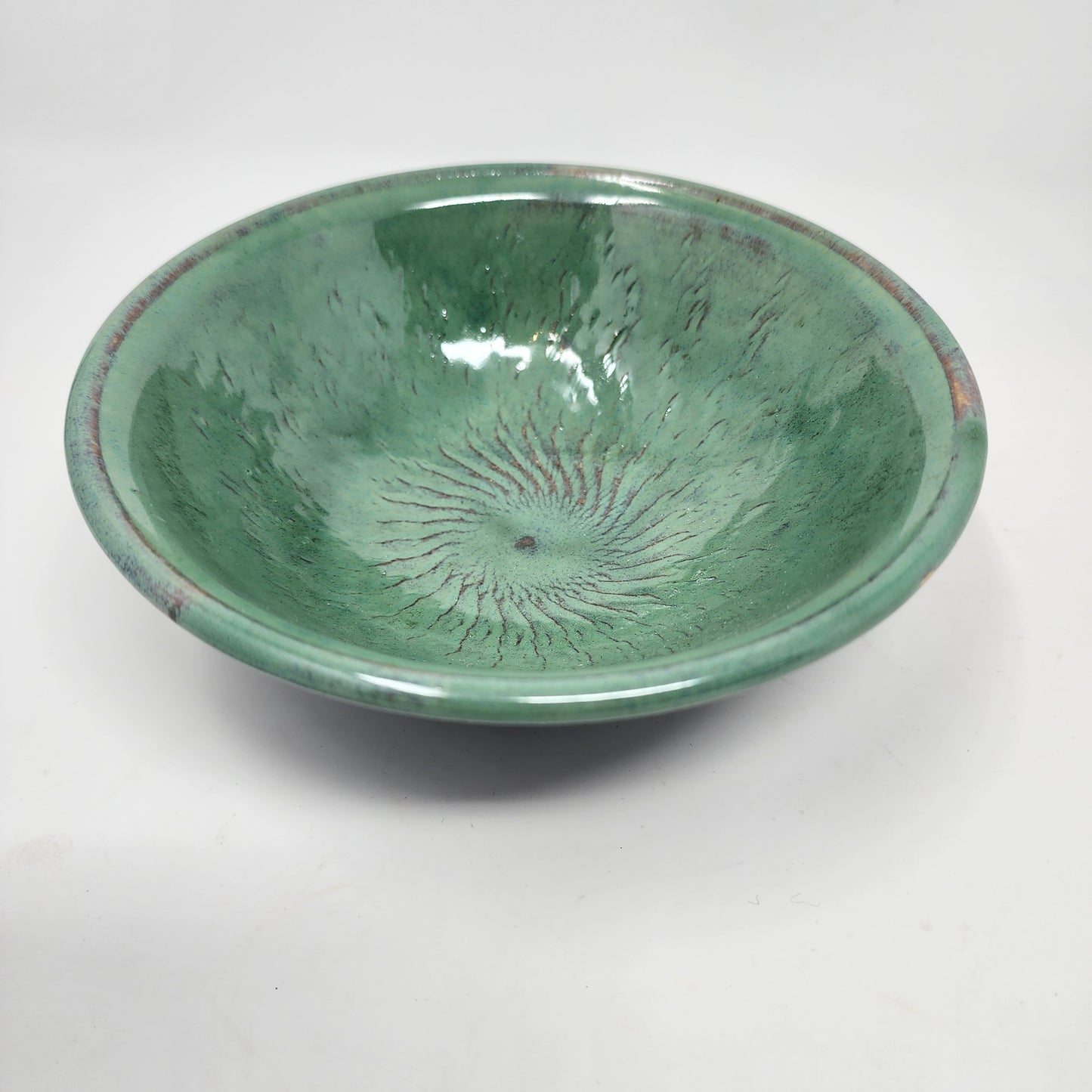 Green Soup Bowls with Blue Sides