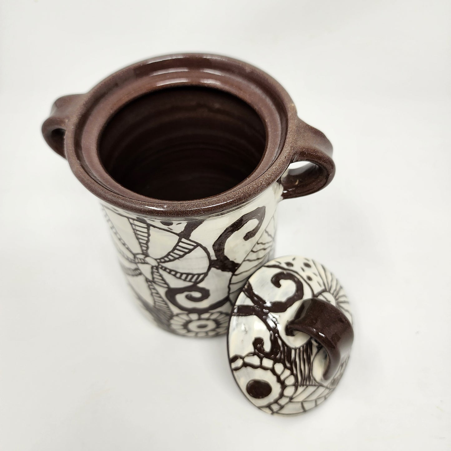 Sea Life Scraffito Canister 1