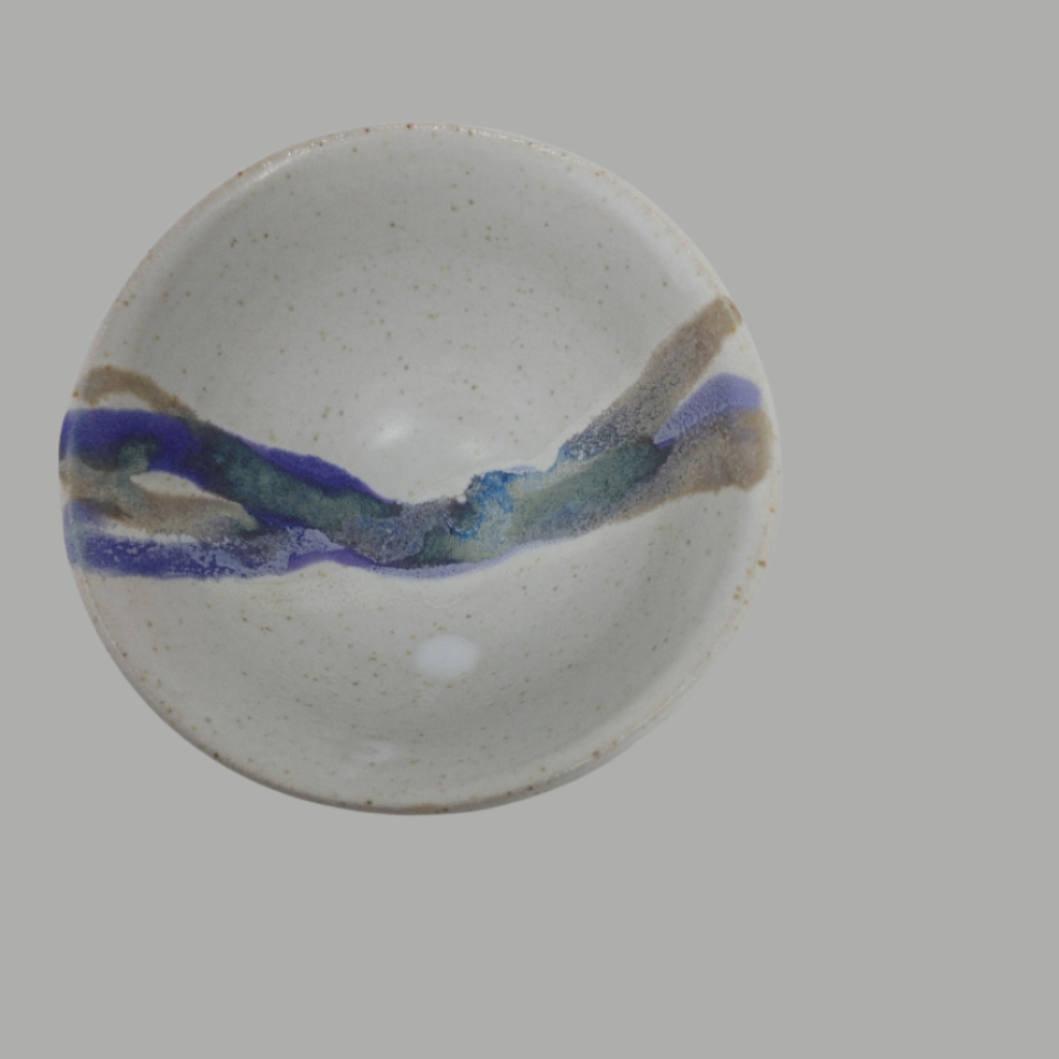 Small Bowl White With Accents