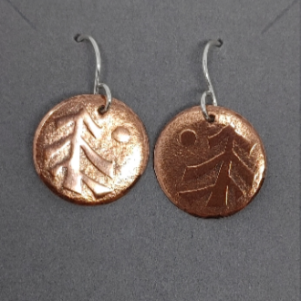 Earrings - Cooper Tree with Moon