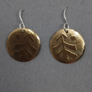 Earrings - Brass Tree with Moon