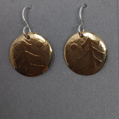 Earrings - Brass Tree with Moon
