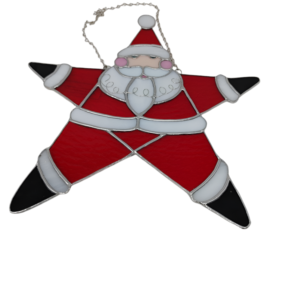 Stained Glass Santa